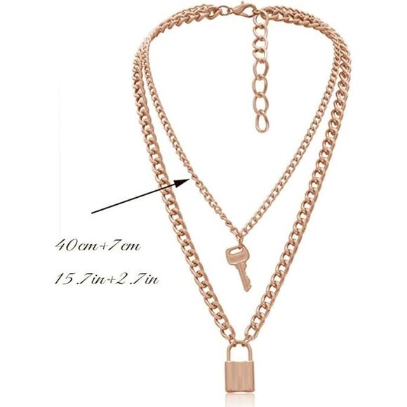 Pendant Cable Chain Choker Necklace Boho Jewelry Set Layered  Necklace - Picture 3 of 3